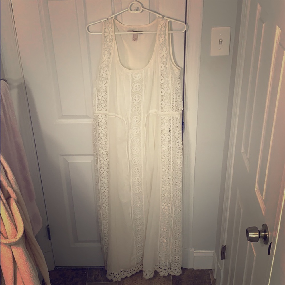 Cream boho maxi dress (new)